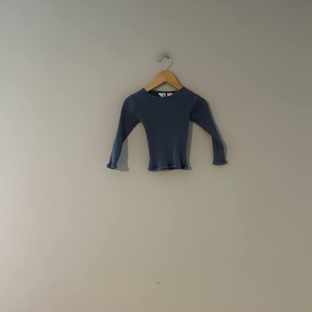 ADD ON FOR $15 Zara blue ribbed tee‎ 2-3Y- Zara H&M